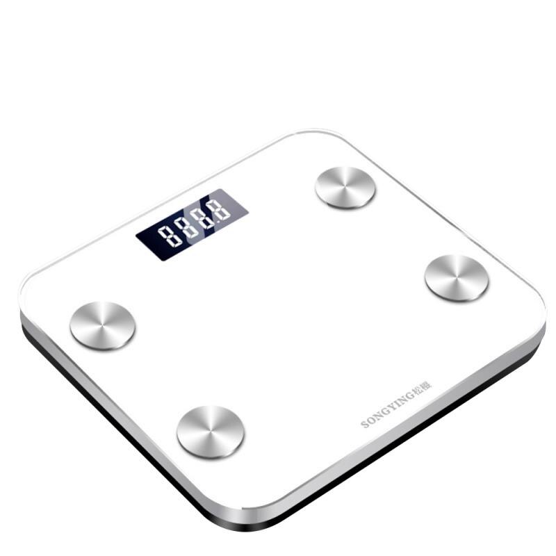 Bluetooth-Scales Intelligent Floor Body Fat Scale Smart LED Display Body Weight Scales Muscle Mass BMI Digital Scale: white