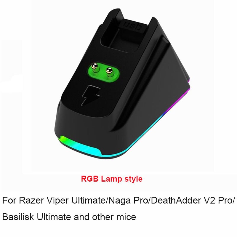 Logitech/Razer Universal Gaming Mouse Wireless Charger Viper/Viper/Baser G403/G502/G703/903/ GPW G pro x superlight Accessories: Razer RGB black
