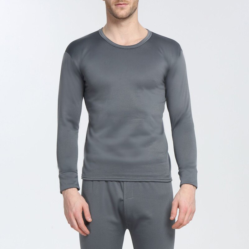 Men's Winter Thermal Underwear Suit Circular Collar Solid Color comfortable Warm Long Sleeve Clothing Set for Male Female: Men-B / XL