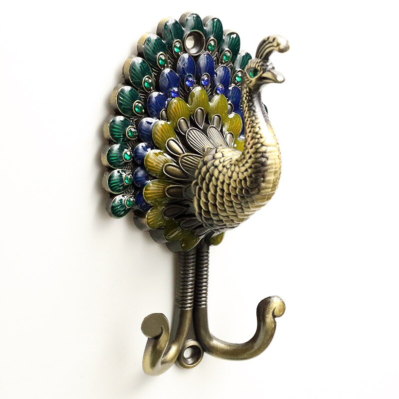 Tenture murale crochet Vintage paon pour suspendre vêtements chapeau écharpe clé paon cintre support décoration murale rideau crochets décor à la maison
