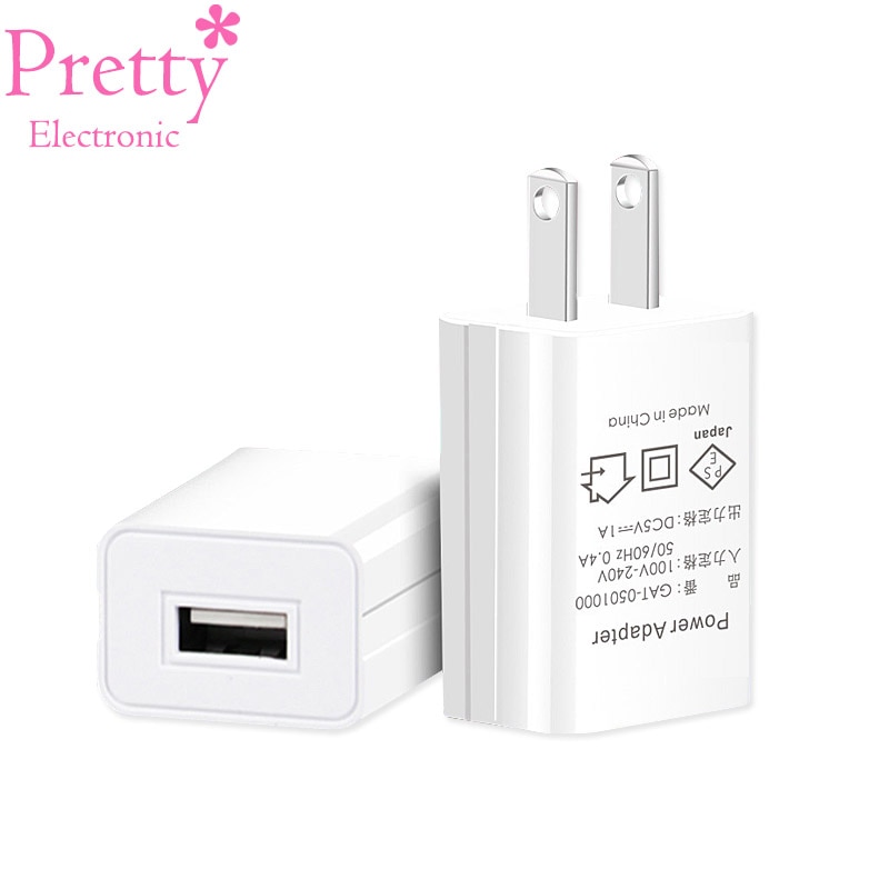 5V1A USB Charger Adapter Travel Wall Japan Standard Mobile Phone Electronic Plug Stable Charging White and Black