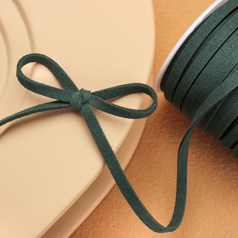 5MM 5yards Flat Faux Suede Braided Cord Leather Korean Velvet Leather Belt for Jewelry Making Diy Handmade Bracelet