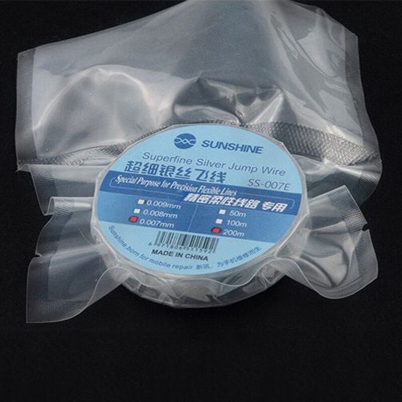 SUNSHINE-cable de salto de plata Superfina de 0.007mm, herramienta de reparación táctil de huella dactilar para teléfono móvil, CPU, pegatina de papel con huella dactilar