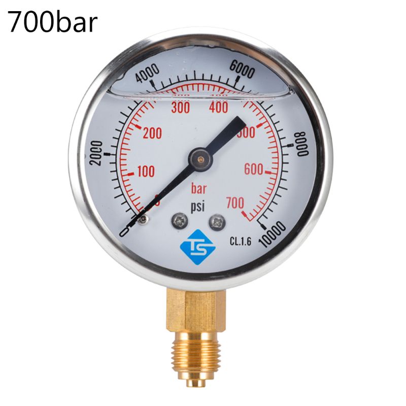 GLYZERIN GEFÜLLT DRUCK VAKUUM VERBINDUNG MESSGERÄTE 68mm ZIFFERBLATT VAC zu 10000 PSI BTM