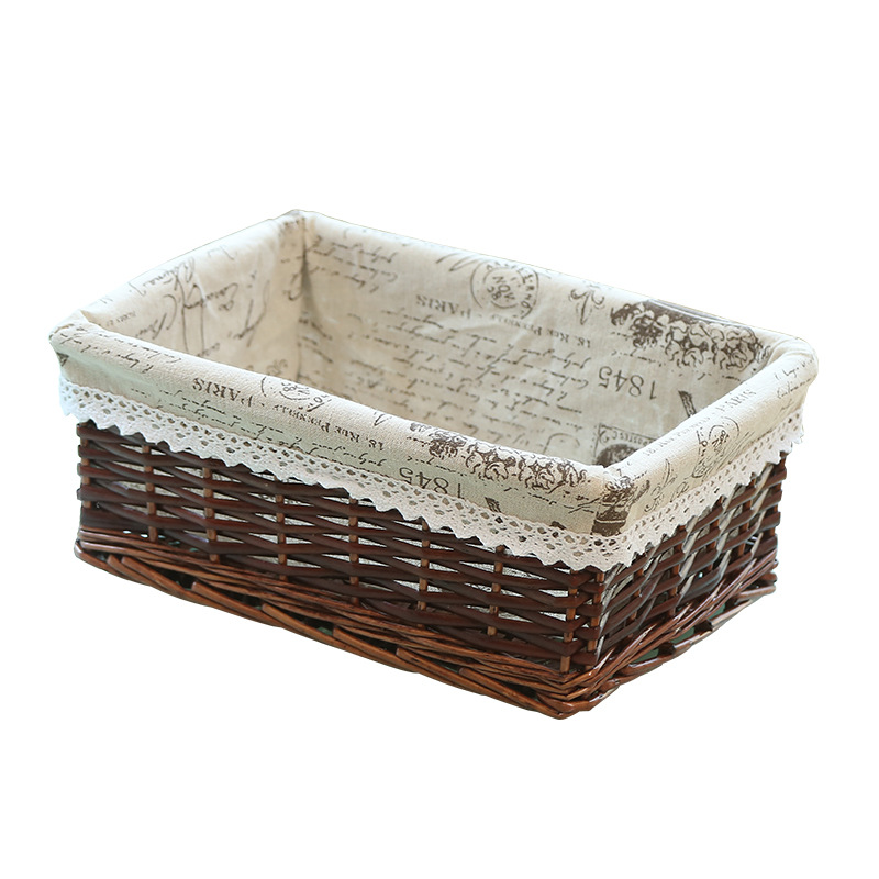 Bamboo Weaving Storage Basket Fruit Picnic Basket Rattan Storage Box For Cosmetics Snacks Tea Book Organizer Handiwork mx0117109