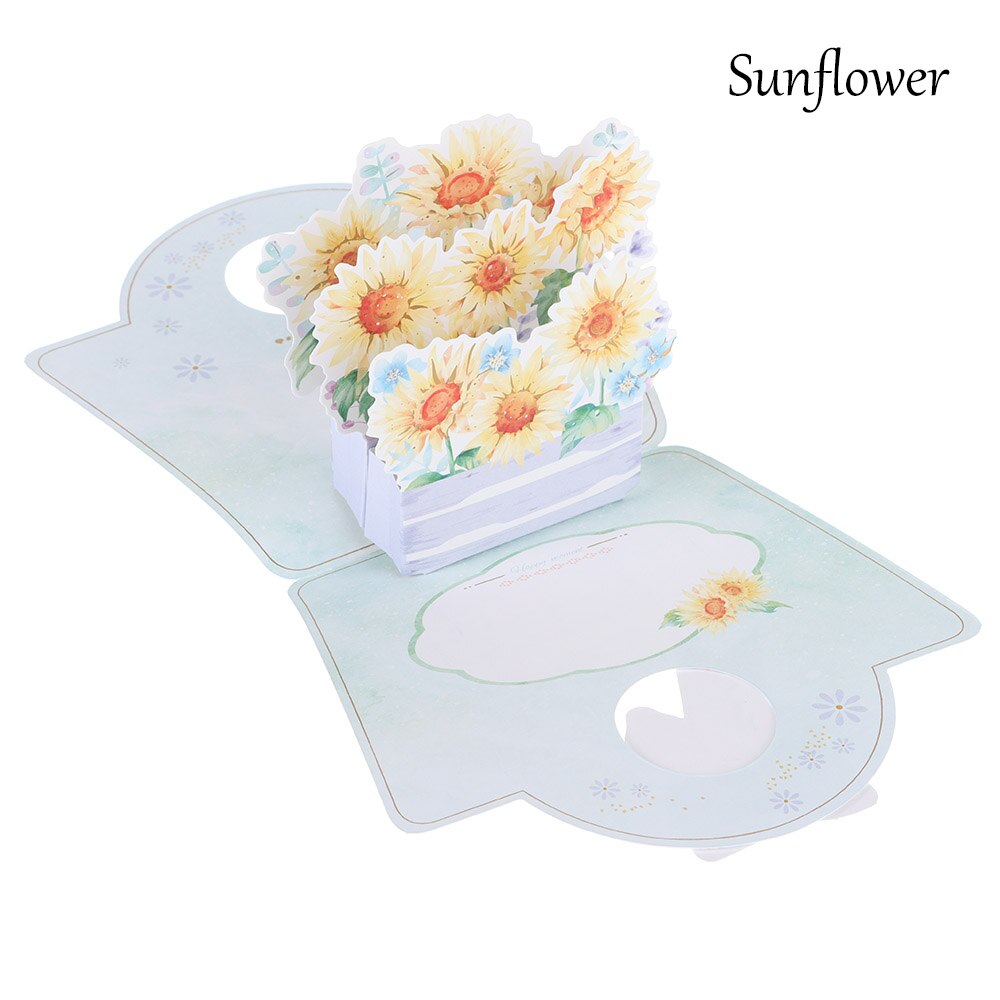 3D Pop-Up Kaarten Moeders Vaderdag Bloemen Verjaardagskaart Anniversary Postkaart Trouwkaarten Wenskaarten: Sunflower