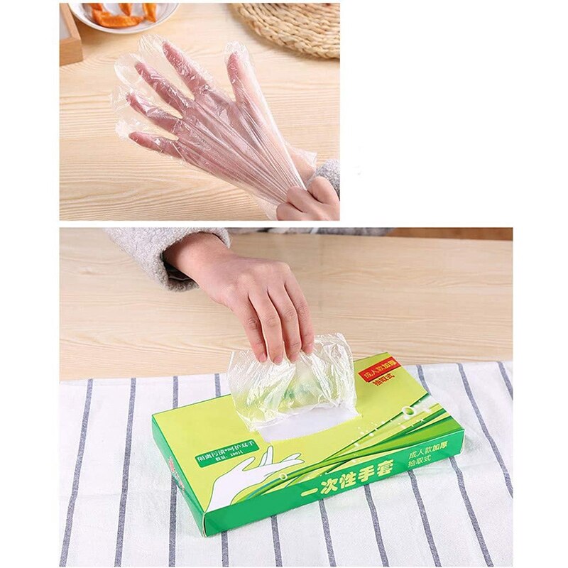 200 Wegwerp Transparante Plastic Handschoenen, Latex, Voedsel Voorbereiding Veiligheid Handschoenen, Geschikt Voor Koken, voedsel Verwerking, Ga