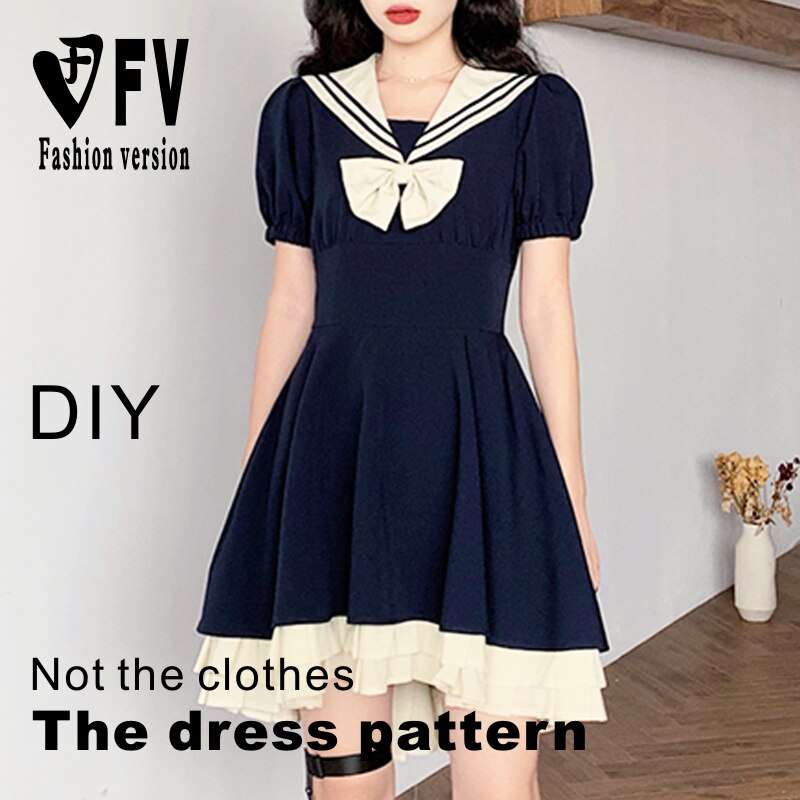 Clothing cutting pattern drawing JK uniform dress ... – Vicedeal
