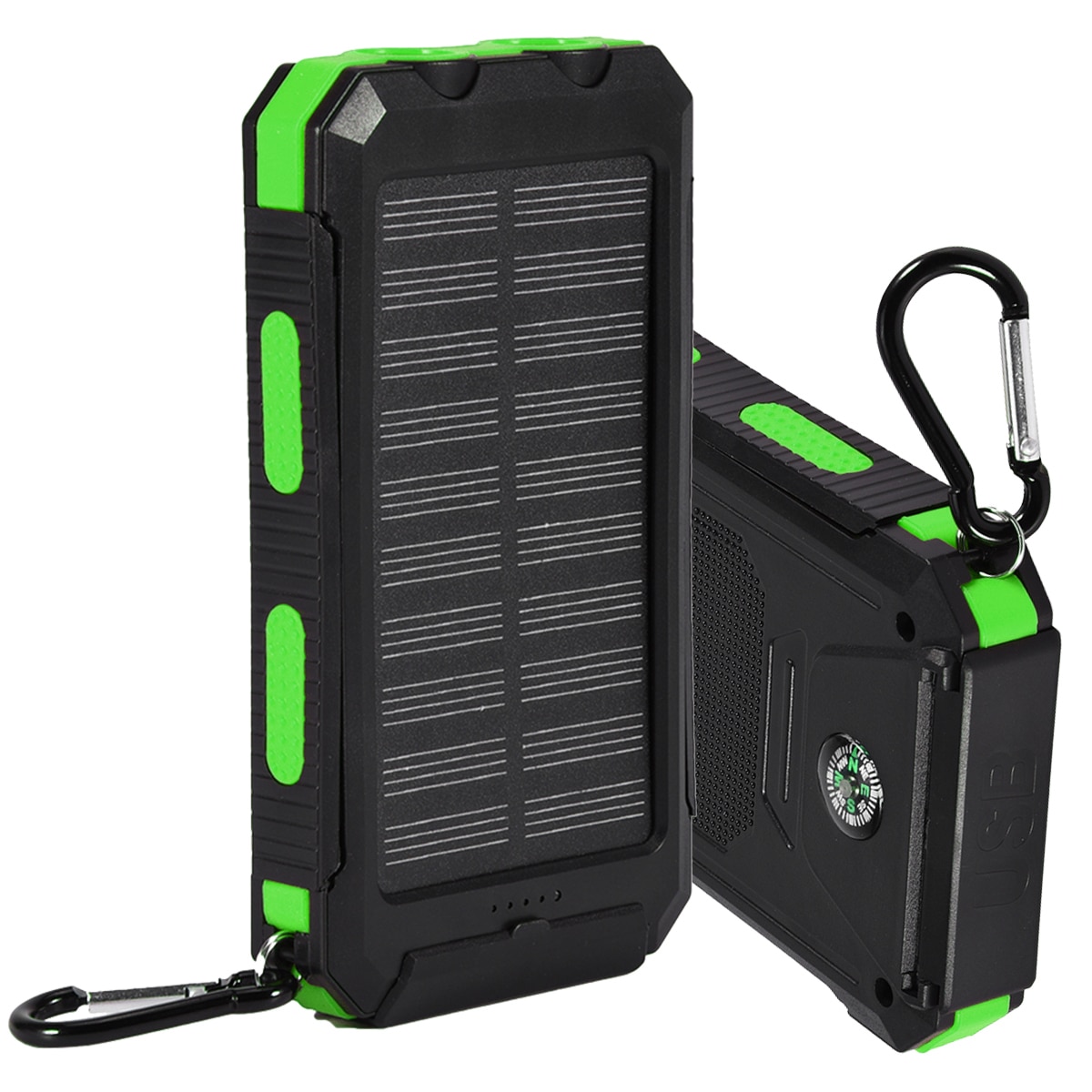 Outdoor Portable Solar Power Bank Case Diy Kit 10000Mah Snel Opladen Dual Usb Mobiele Waterdichte Power Bank Gevallen Met kompas