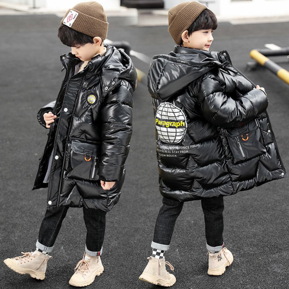 Chaqueta de plumón con capucha para niño, prendas de vestir para niños de 3 a 14 años, Parkas cálidas de algodón impermeables a prueba de viento, ropa de invierno