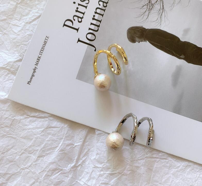 ins ragazze fredde aprire a spirale anello del progettista delle donne modelli mostrano metallo della perla di personalità anello