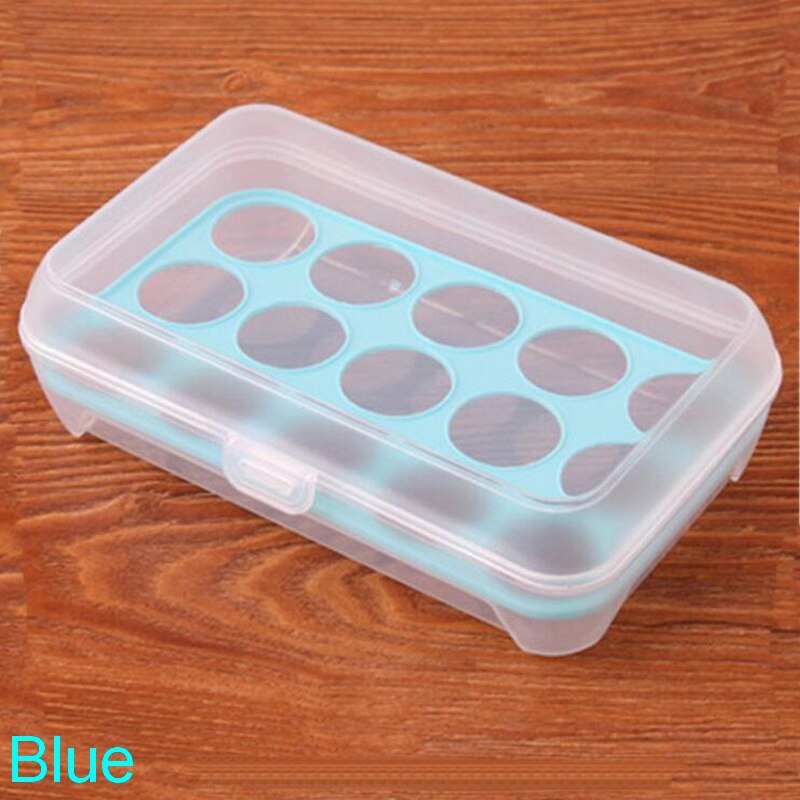 【Katerose】household 15 Grid Ei Doos Koelkast Opbergdoos Keuken Voedsel Behoud Opbergdoos Ei Rack Holding Ei Artefact: Blue