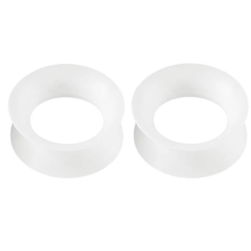 2 stücke 3mm-22mm Silikon flexibel doppelte ausgestellte Fleisch Tunnel weiche Ohr stöpsel Ohr messer Expander Bahre Ohren blätter durchbohren Schmuck: Orange / Gold-farbe