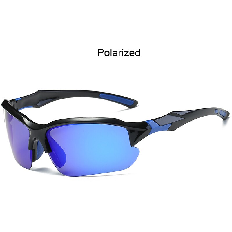 Fotokromiske fiskebriller polariseret  uv400 fisker solbriller unisex camping vandring briller sport løb cykelbriller: Sortblå