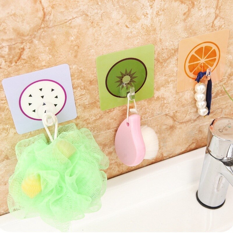 Fruit van de spijker niet-sporen sterke viscose deurhaak keuken badkamer muur multifunctionele lijm haak