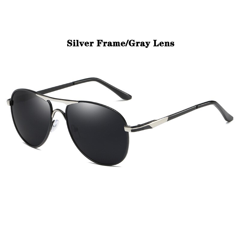 Psacss pilot polariserede solbriller mænd vintage mærke solbriller til kørsel fiskeri gafas de sol hombre: Ar8722- sølv