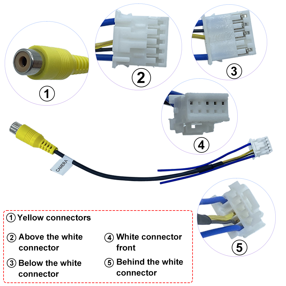 Cable de vídeo RCA de 10 pines para conectar cámara de marcha atrás con reproductor Multimedia de coche para cámara de visión trasera de coche Cable Universal