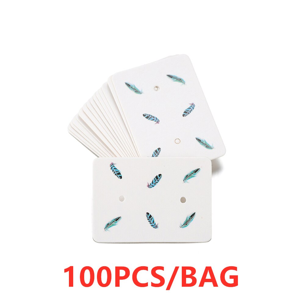 100Pcs/Lot Earrings Display Cards Cardboard Earring Packaging Hang Tag Card Ear Studs Paper Card for Jewelry Accessories: 17