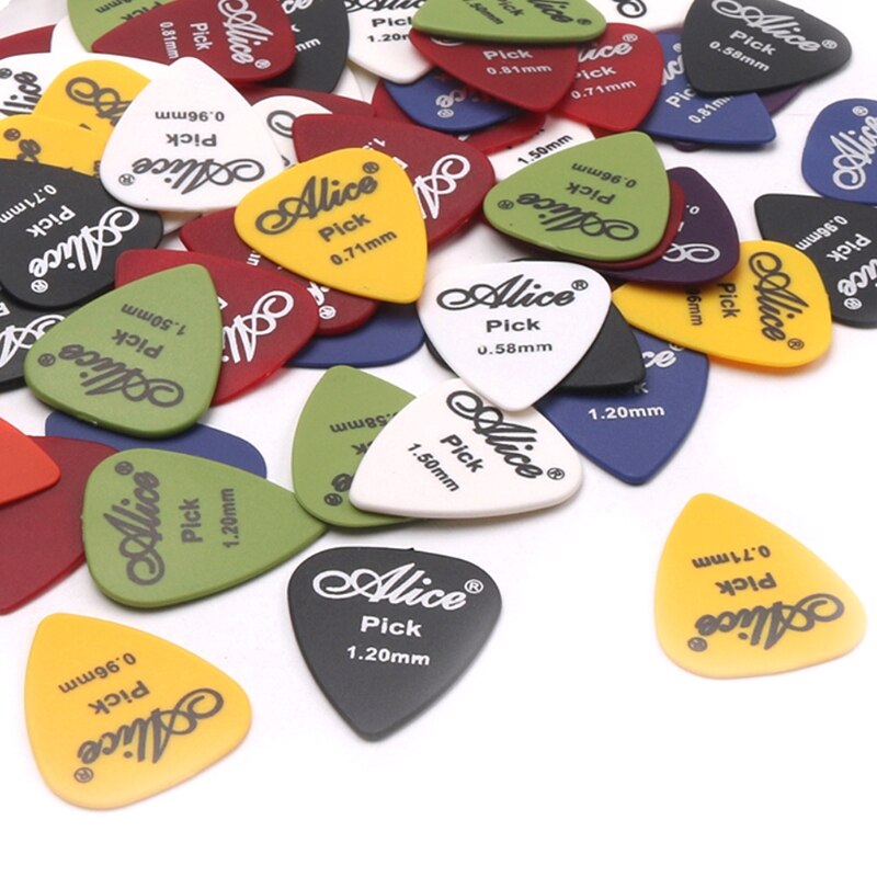 100 stk elektrisk akustisk guitar farverige picks plekter 0.58/0.71/0.81/0.96/1.20/1.50mm tykkelse tilbehør