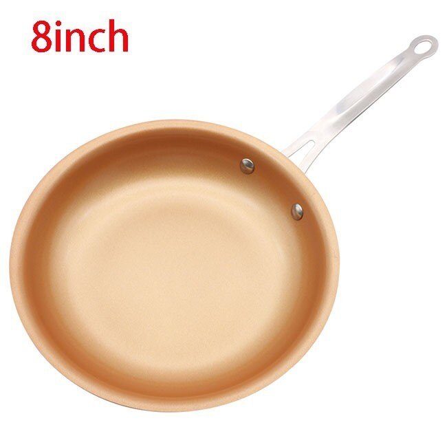 8/10/12 Inch Non-stick Koekenpan Koperen Koekenpan Met Keramische Coating Inductie Koken Koekenpan Oven Vaatwasser veilig Steelpan: 8 inches