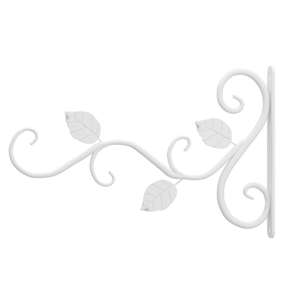 Panier à plantes en métal, crochet mural suspendu pour pot de fleurs, décoration de jardin, balcon: WHITE
