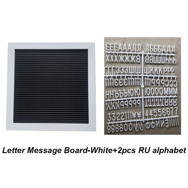 Upgrade Felt Letter Board Russian Alphabet Board Letters PP Frame Changeable Symbols Sign Message Board Birthday Decor: white set