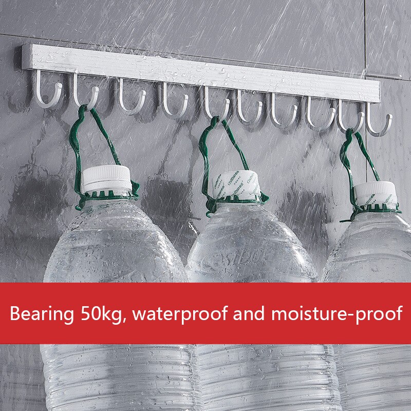 Badkamer Kapstok Muur Gemonteerde Ruimte Aluminium Opslag Hanger Home Kitchen Gratis Punch Lepel Vork Organizer Badkamer Accessoires