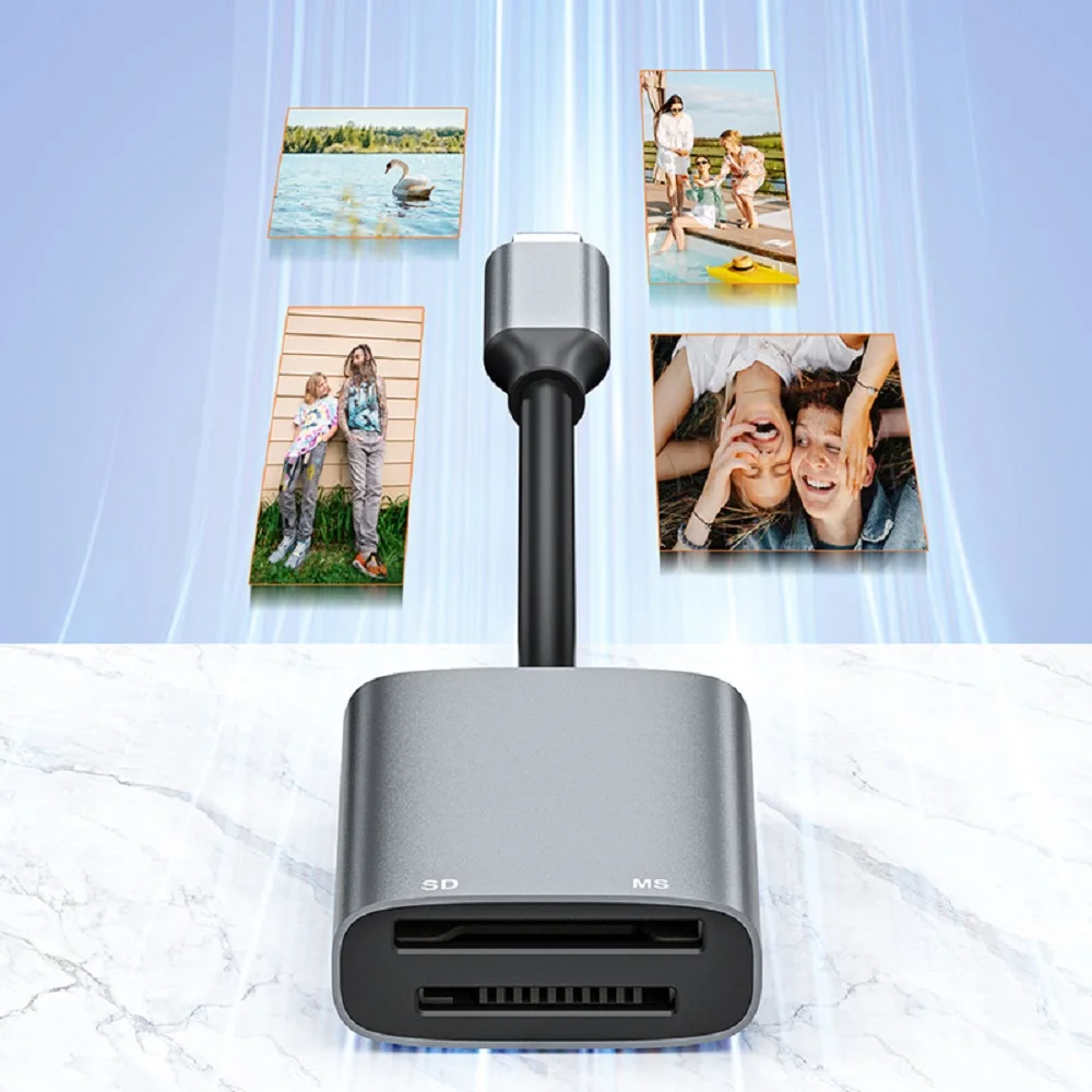 USB C Memory Stick Pro Duo Adapter für iPhone MS/SD-Kartenleser für Lightning Typ-C-Gerät SD-Kartenadapter unterstützt SD/SDHC/MS