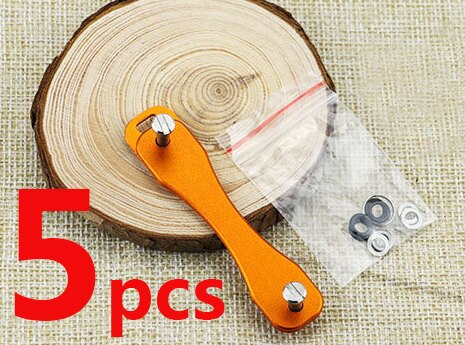 DIY EDC Pocket Sleutel Organiseren Smart Sleutelhanger Portefeuilles Metalen Autosleutels Houder Collector Huishoudster Sleutelhanger Ring Tool: 5 Pcs Orange