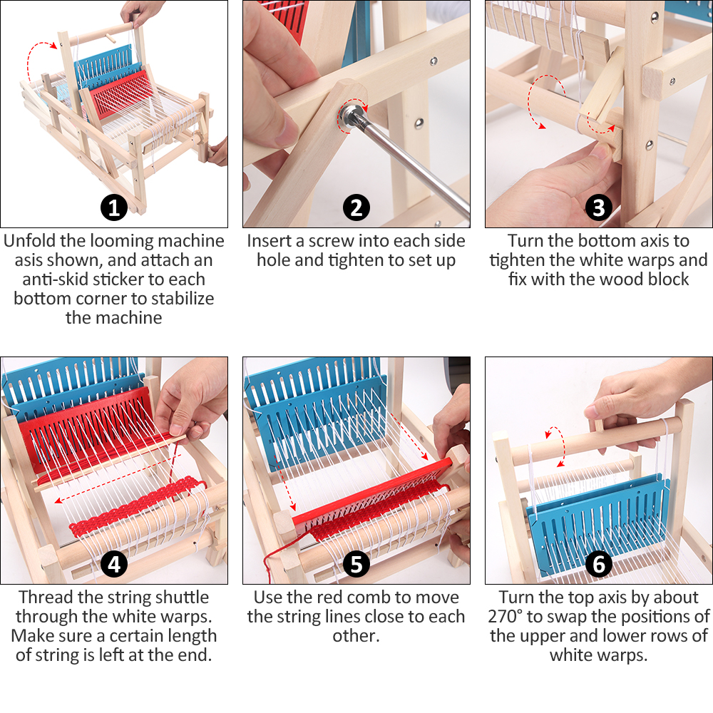 QJH Holz Multi-Handwerk Weben Webstuhl Wolle Stricken Maschine DIY Handloom Weben Maschine Kinder Intellektuellen Technologie Spielzeug