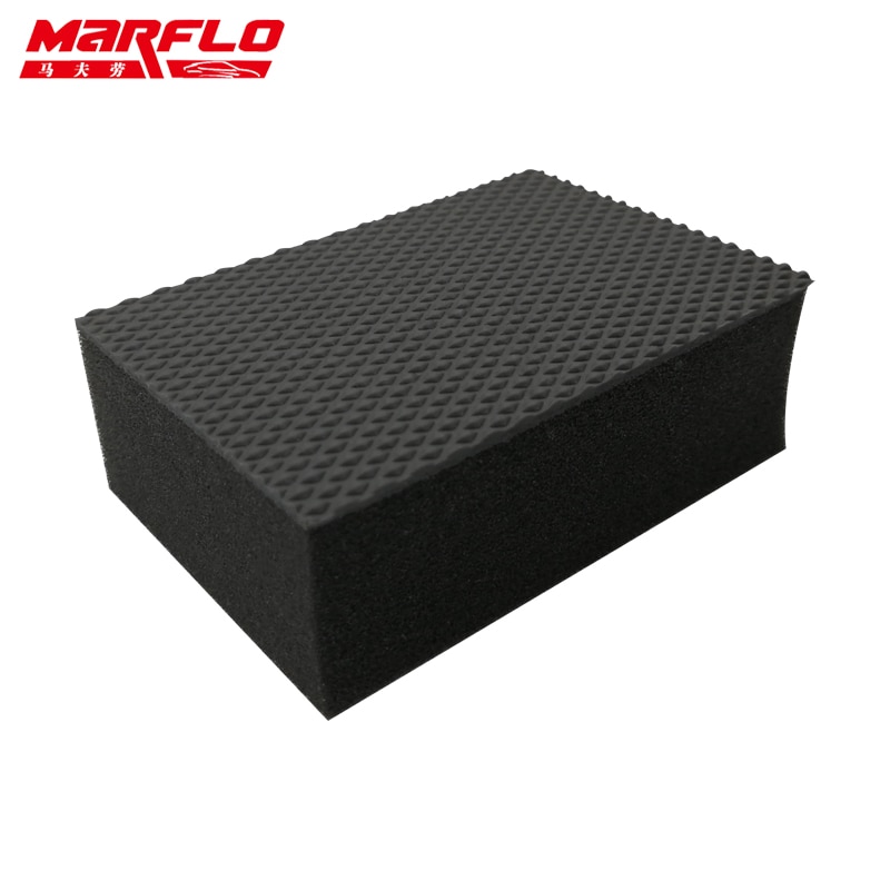 MARFLO-Barra de arcilla mágica para lavado de coches, almohadilla de bloque de esponja para eliminar contaminantes antes de pulir cera para el cuidado de limpieza del coche