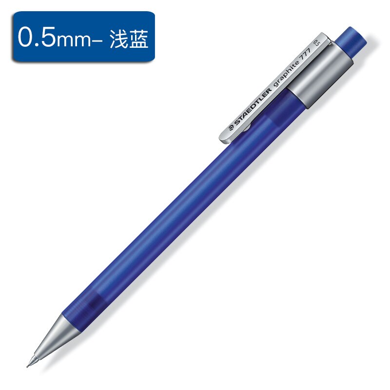 1 pc tyske staedtler 777 mekanisk blyant til begyndere genopfyldningsdiameter 0.5/0.7mm kontorstuderende skoleartikler: 1 pc blågrå 0.5mm
