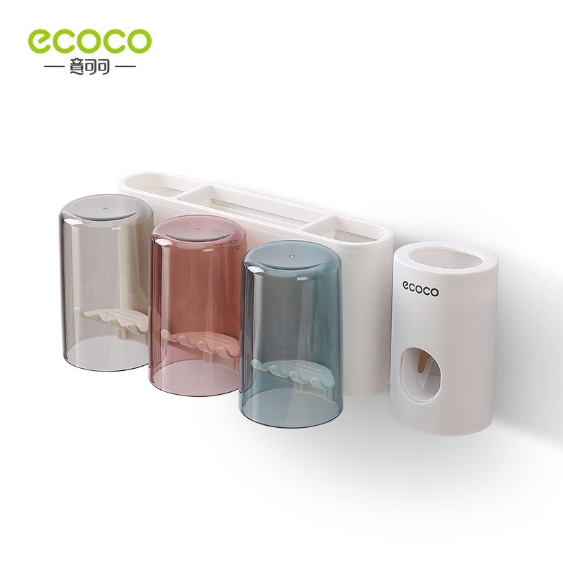 ECOCO Toothpaste Dispenser Wall-Mounted Automatic Toothpaste Squeezer Toothpaste Holder For Wall Hanging Bathroom Accessories