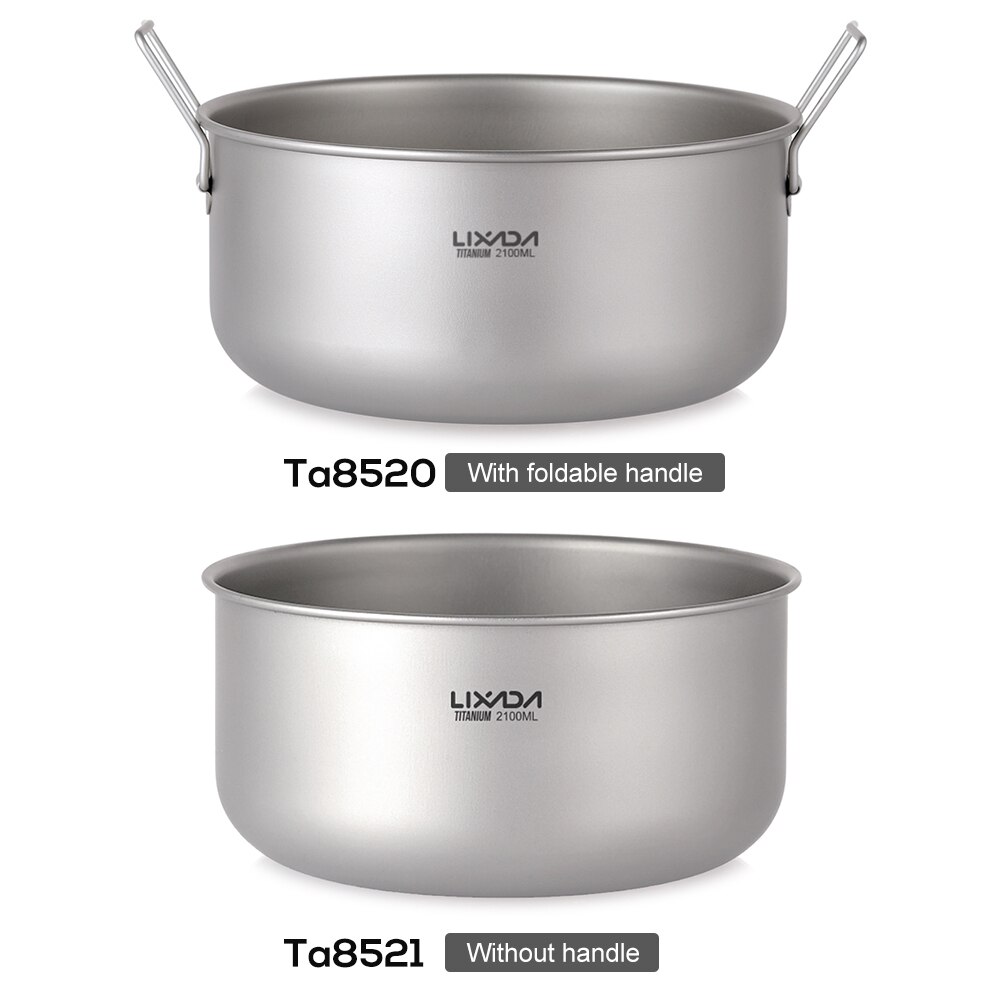iBasingo 1.3L Camping Titanium Pot Cooking Utensils iBasingo 1.3L Camping Titanium Pot Cooking Utensils