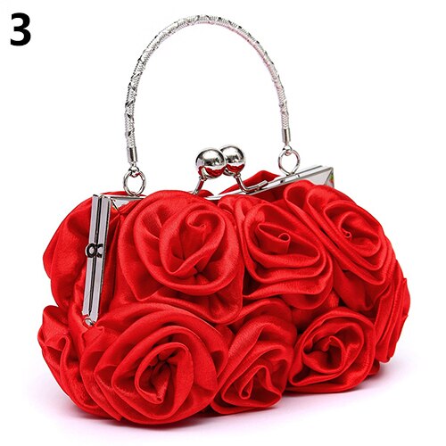 Mode Vrouwen Tas Rose Bloem Effen Kleur Handtas Casual Avond Party Wedding Handtassen Luxe Vrouwen Clutch Bag Сумка Женская: A2