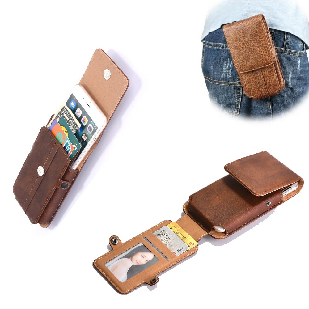 PU Leder Gürtel Abdeckung für Huawei P40 Profi Max P30 Kamerad 40 30 Profi Kreditkarte Clip Schleife Halfter fallen: 5.5-6.0 Zoll / Braun