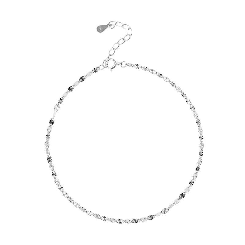 Ponykiss trendiges  s925- teiliges sterlingsilber-fußkettchen mit schleierkrautmuster für damen, festlicher schmuck, accessoire: Default Title