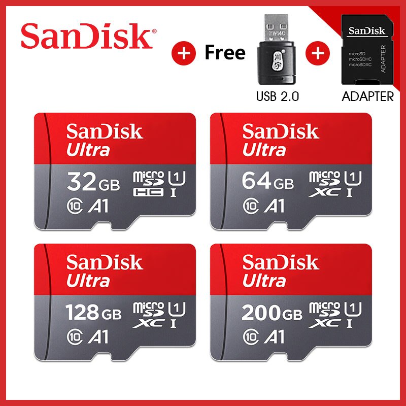 100% Original Sandisk C10 micro sd tf card 32gb 16gb memory card 64gb 128gb micro sd card 256gb cartao de memoria