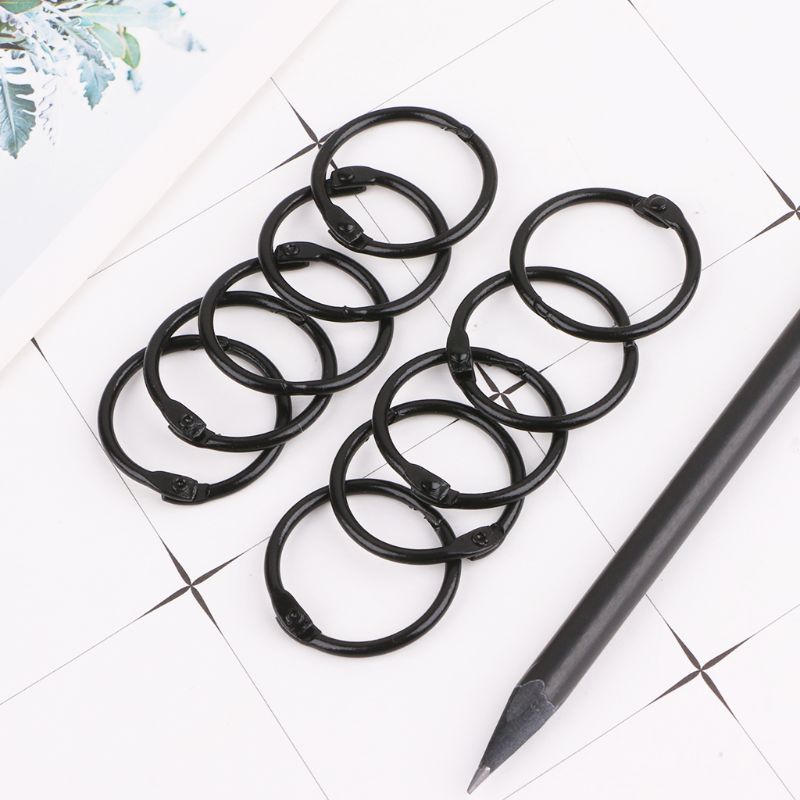 10pcs Metal Loose Leaf Binder Ring Book Hoops DIY Albums School Office Supplies Craft 30mm