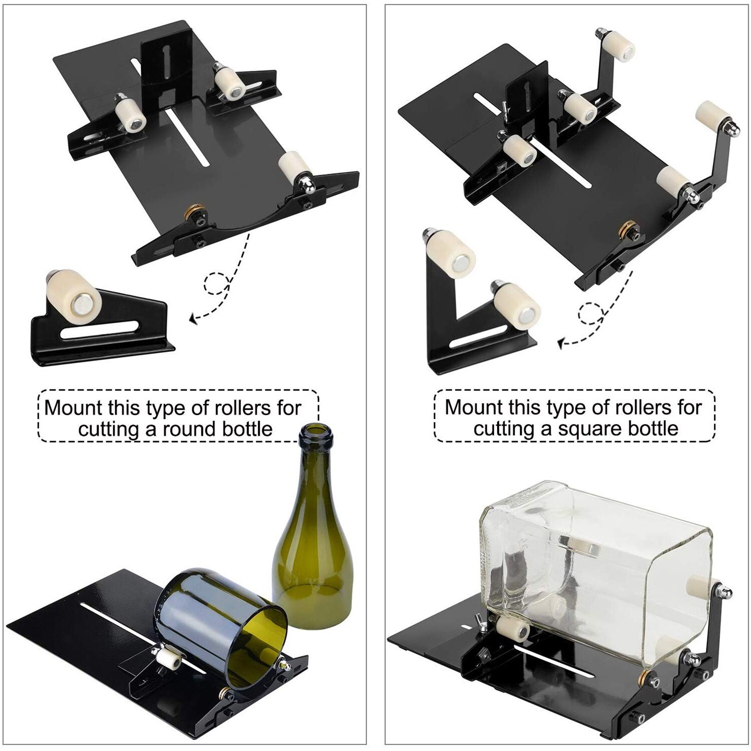 Glass Cutter Glass Bottle Cutter Cutting Tool Square and Round Wine Beer Glass Sculptures Cutter for DIY Glass Cutting Machine