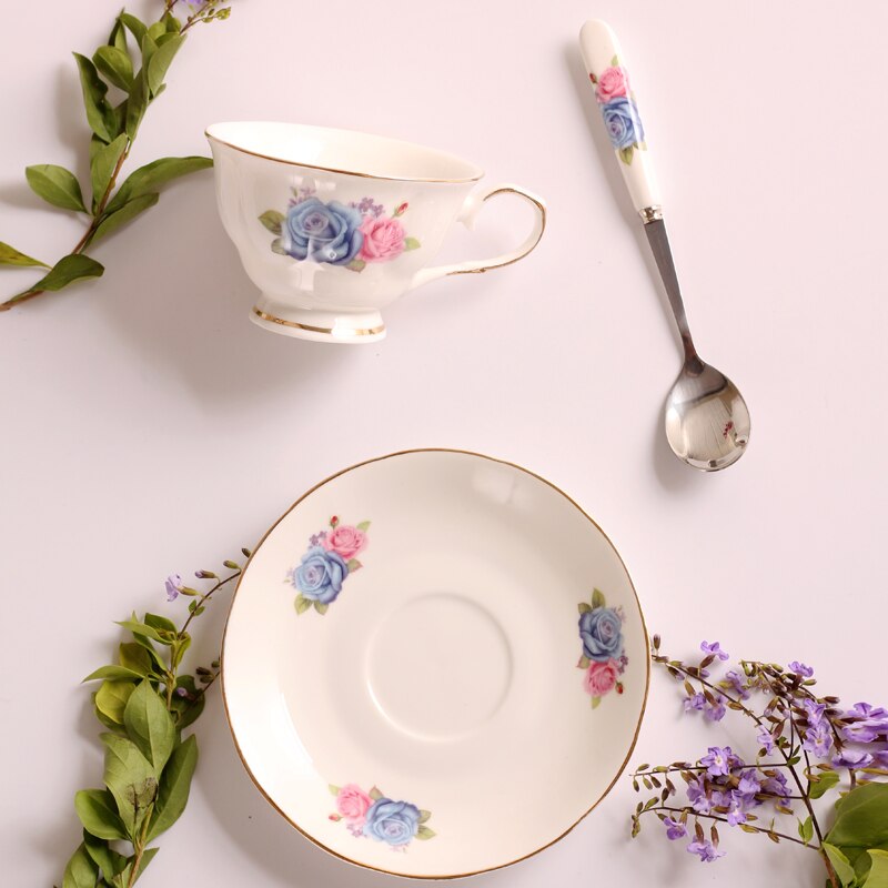 Kongelig arabisk kaffekop keramisk te espresso kopper håndmalet blomst luksus hvid porcelana ben porcelæn kop og underkop sæt  e5: F