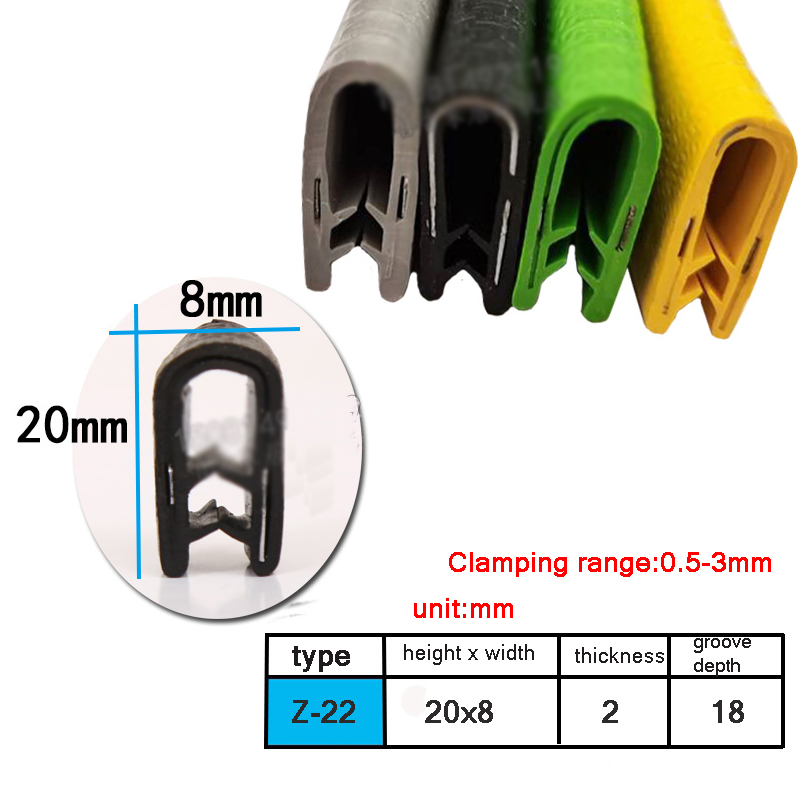 1M U-shaped Clamp Iron Rubber Edge Sealing Strip Bridge Cable Tray Iron Sheet Stainless Steel Plate Edge Protection Mouth Strip