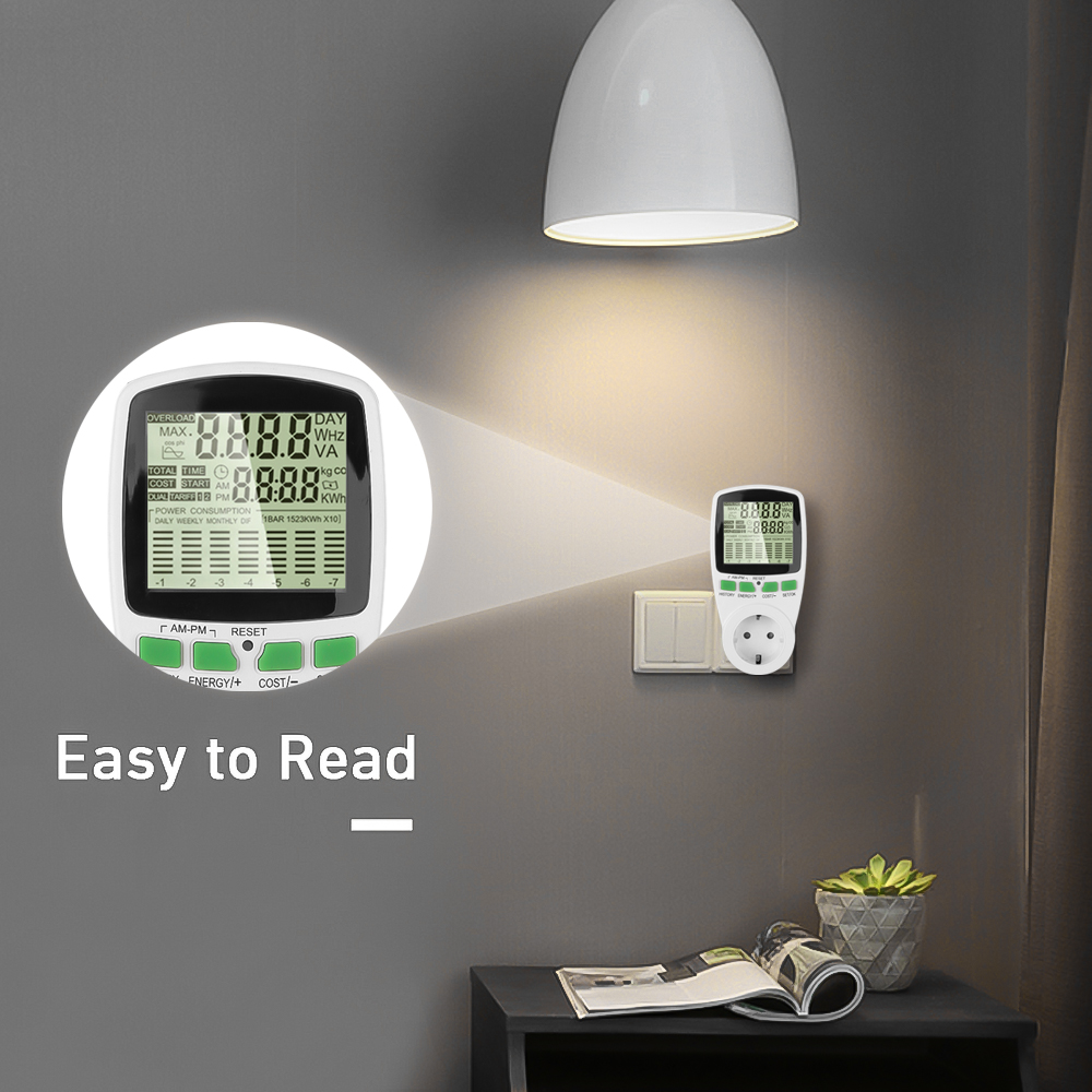 EU/US Energy Meter Digital Wattmeter Electricity Power Meter Watt Meter Kwh Voltage Current Meter Measuring Socket Analyzer