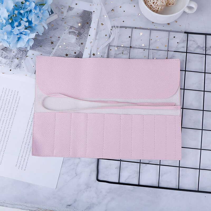 Portable Bag Makeup Brushes Case Cosmetic Bag for Make Up Brush Travel Organizer Rolling Pouch Holder Beauty Tool: Pink