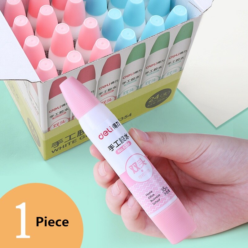 35ML Double-end White Liquid Glue Student Non-toxi Washable Handwork Paper Crafts Adhesive Tool School Office Supply Stationery
