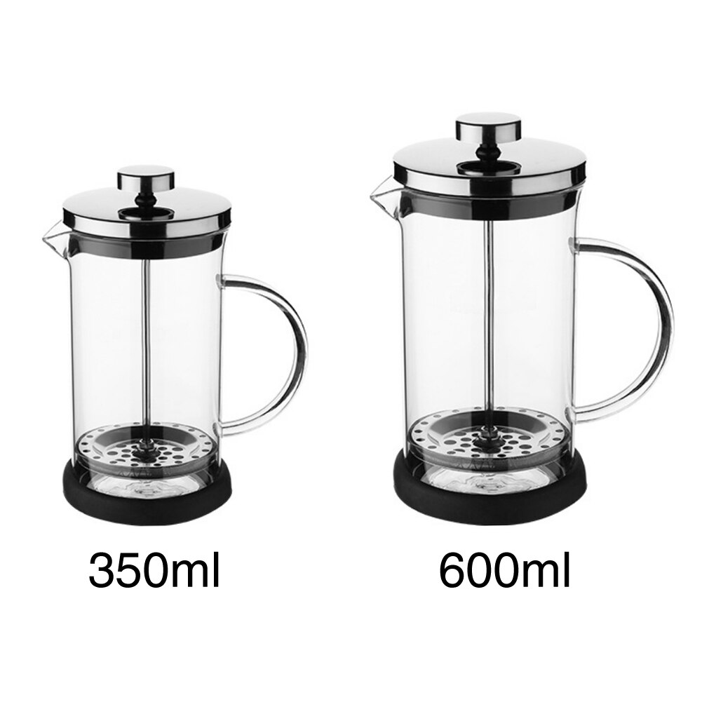 Heat Resistant Stainless Steel Manual French Press Durable Drinkware Coffee Maker Home Office 3 Level Filtration Portable