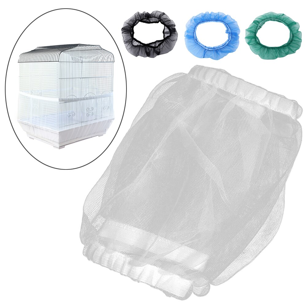Luchtige Stof Mesh Huisdier Vogel Papegaai Kooi Bescherming Cover Zaad Catcher Guard Shell Papegaai Kooi Cover Bescherming Mesh Doek