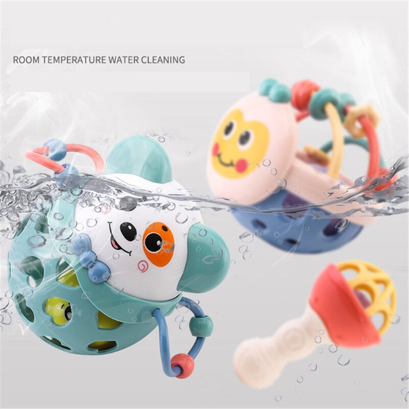 Baby Toys Grip Training Puzzle Hand Bell Rattle & Sensory Teether Toys Shaking Rattles Early Educational Toys 0-12 Months