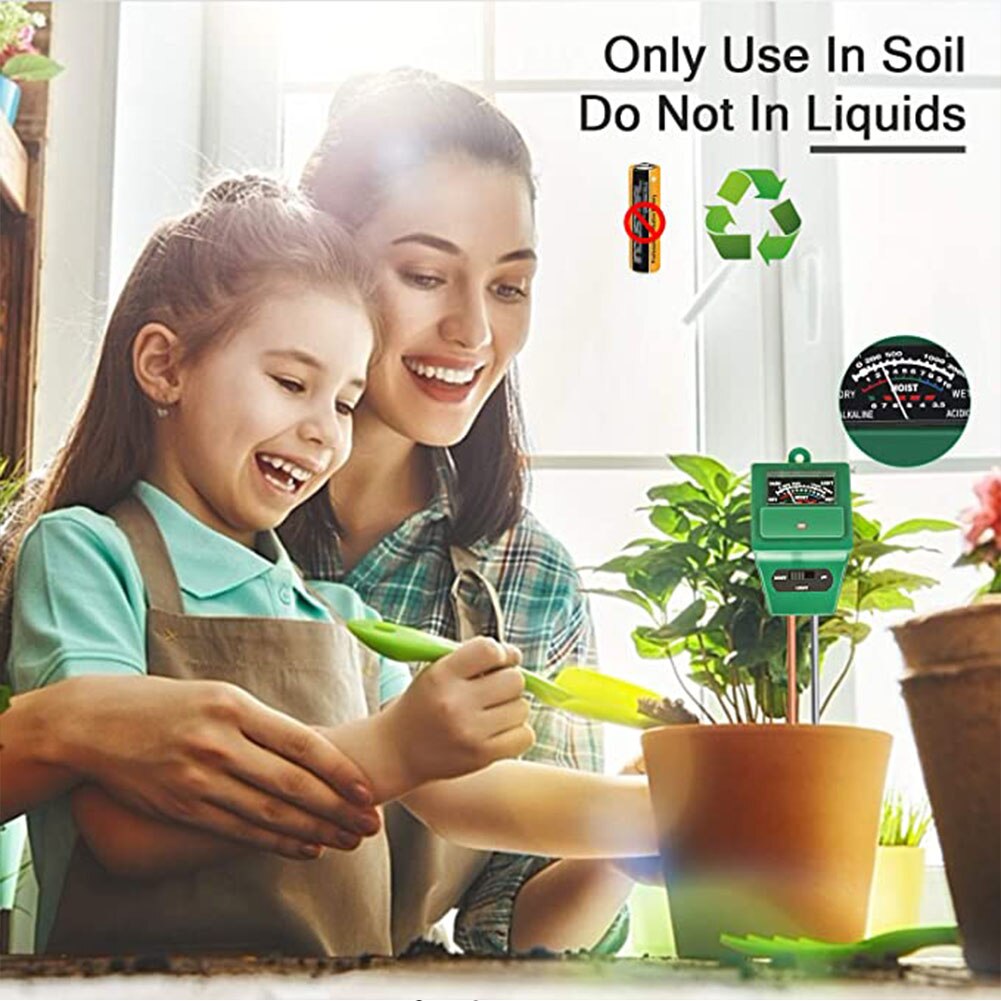 3 In 1 Digital Soil Tester Moisture Sunlight PH Meter Tester for Plants Lawn Flowers Acidity Moisture Measurement Garden Tools