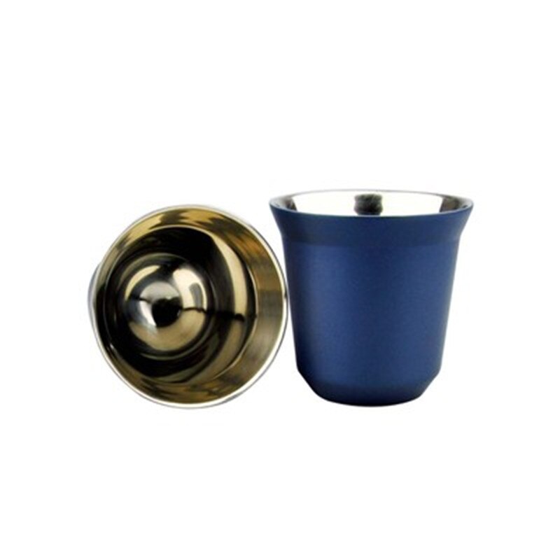 2 Stck Nespresso tassen Espresso Italienischen Edelstahl kaffee Nescafe Doppel Zauberstab Thermo kapsel kaffee tasse kaffee becher